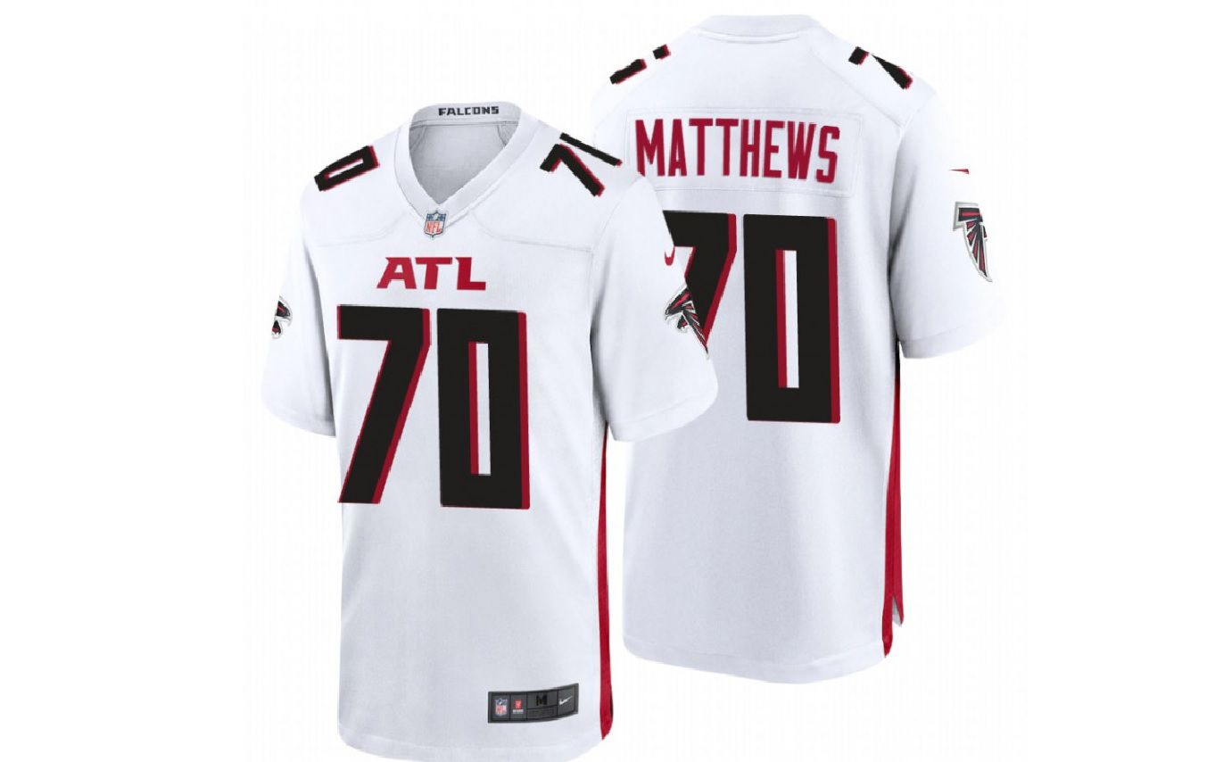 Men Atlanta Falcons #70 Jake Matthews Nike White Game NFL Jersey